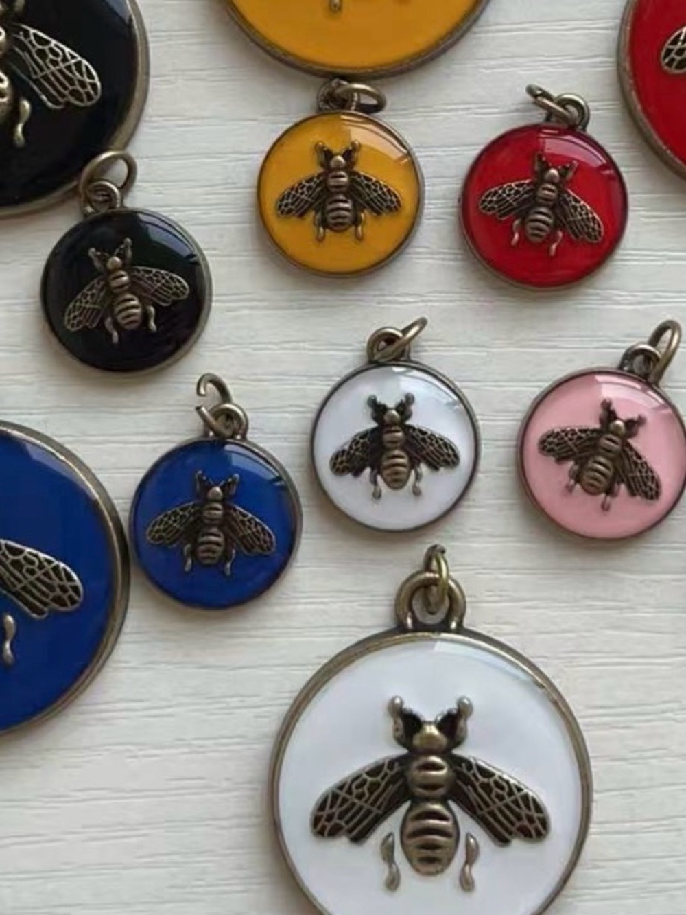 Enamel Bee Charm or Pendant - Assorted Colors Available - Picture 2 of 2